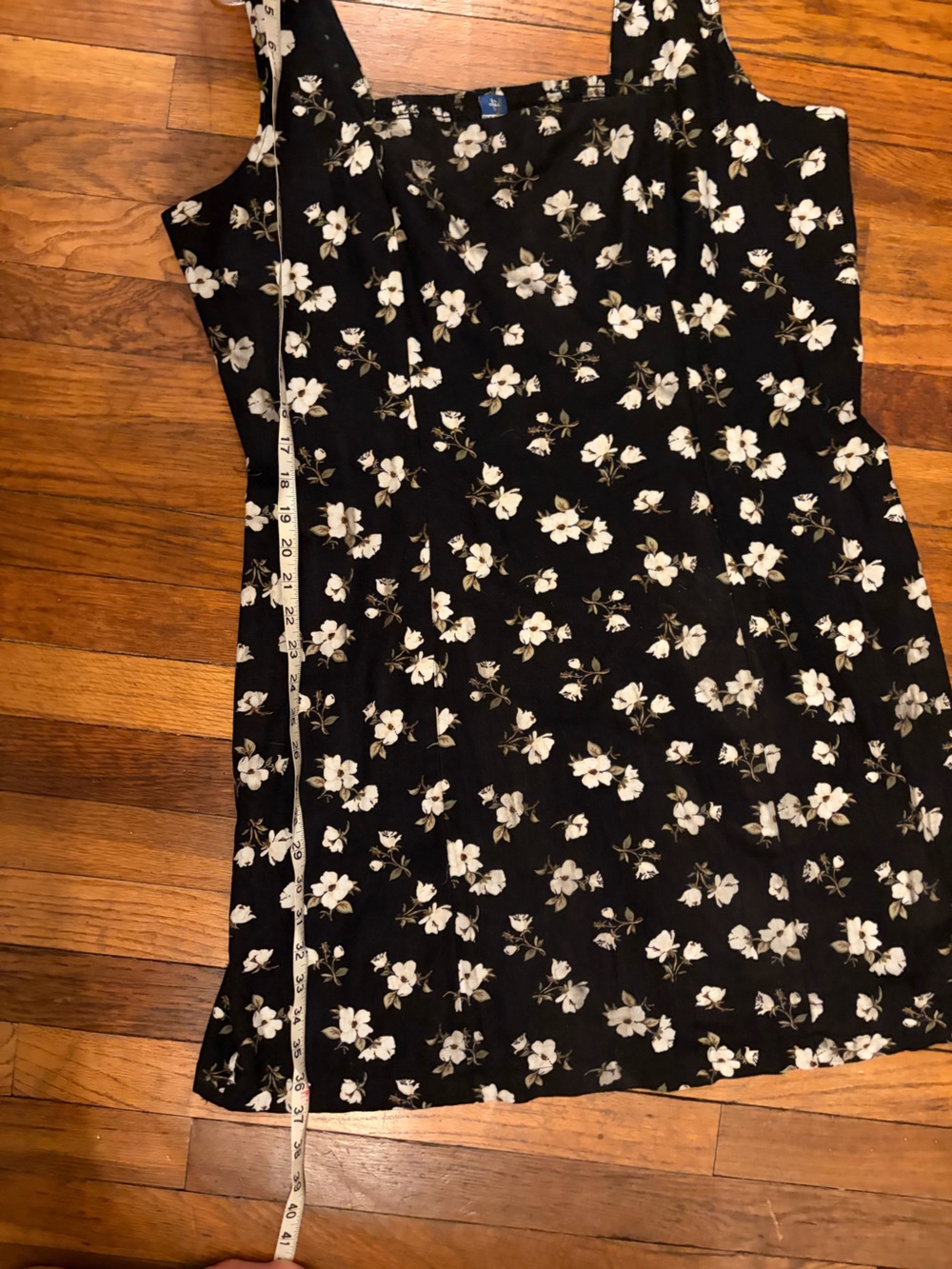 Old Navy Black Dress w/ White Floral Print. Linen blend, XL Tall womens new tags - Picture 14 of 14